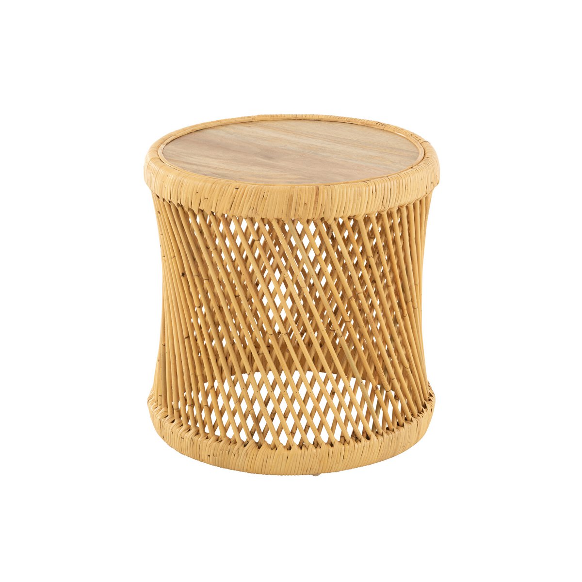 J-Line Side Table Cylindrical Rattan Natural