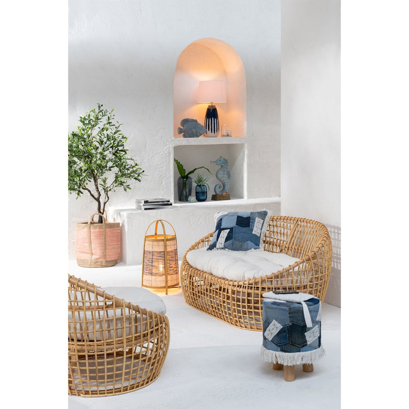 J-Line Floor Lamp Jeans Bamboo Blue