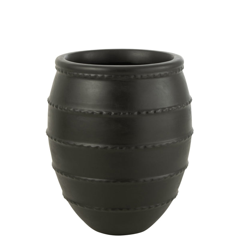 J-Line Flowerpot Terracotta Black