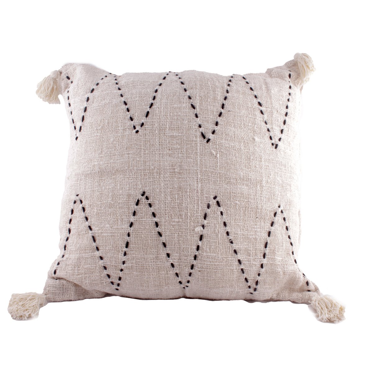 Thin Linen PomPom Pillow 60*60