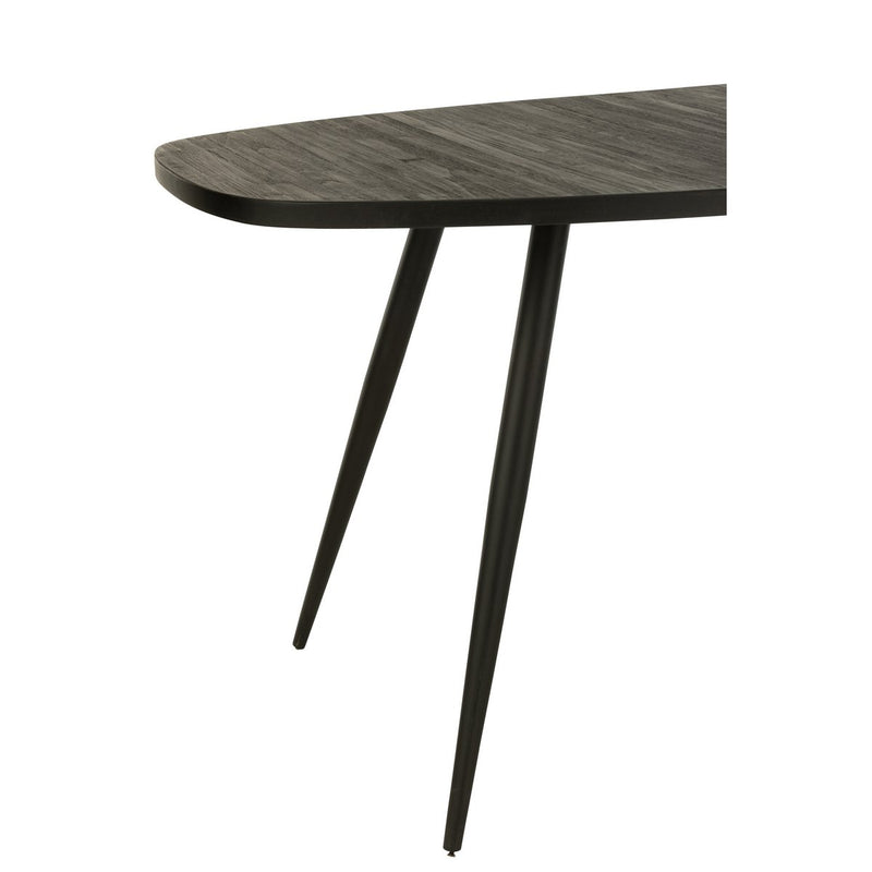 J-Line dining table Oval Recycled - wood - black