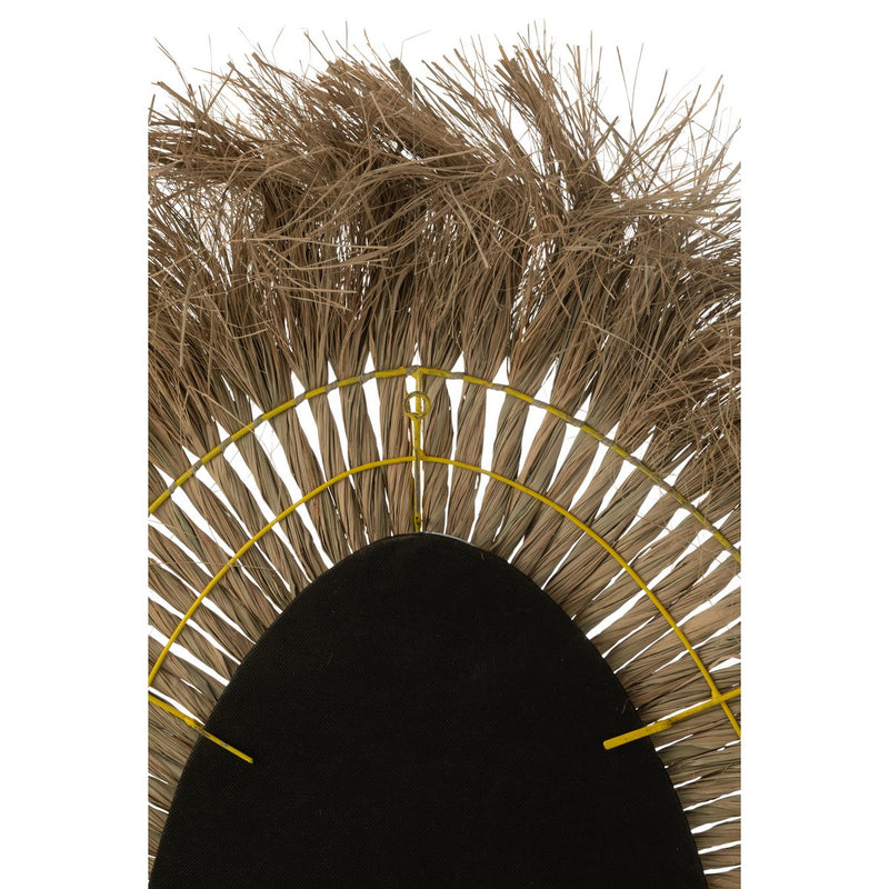 J-Line Mirror Oval Braided Grass Natural