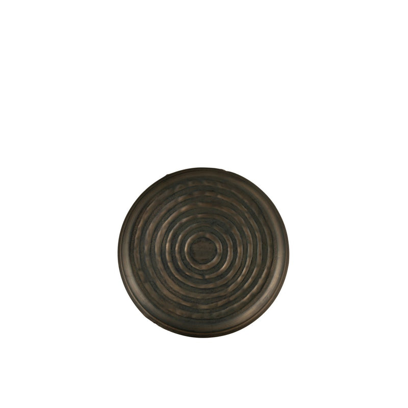 J-Line Plateau Round Classic Iron Bronze Small 