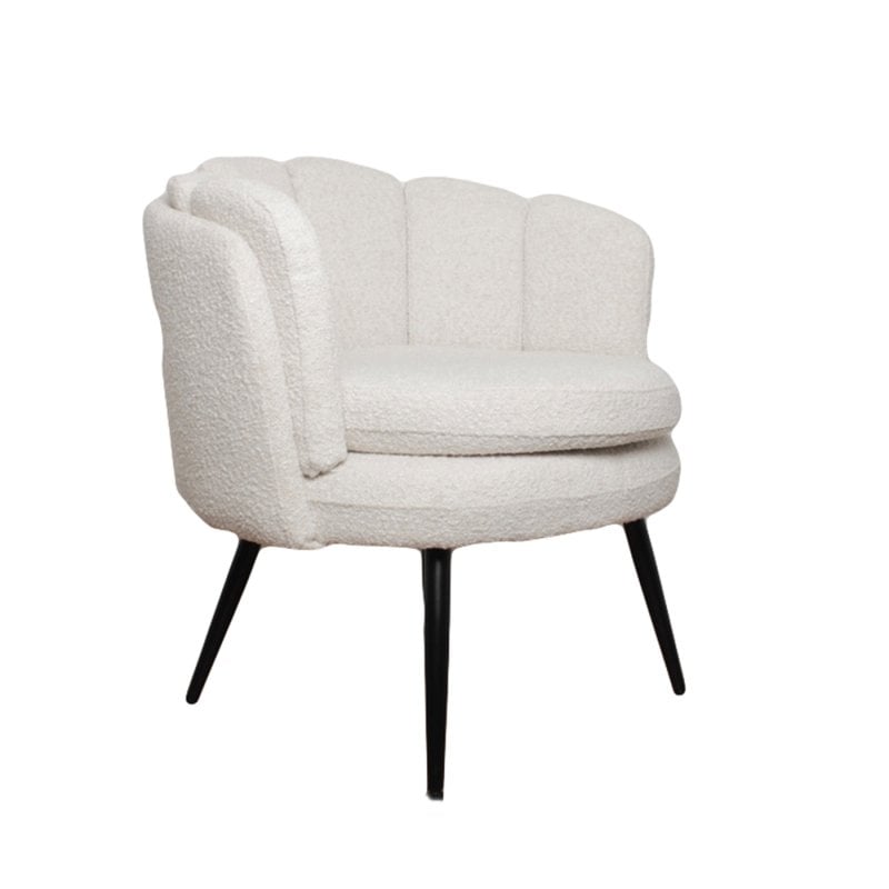 High five armchair white mother of pearl (bouclé)