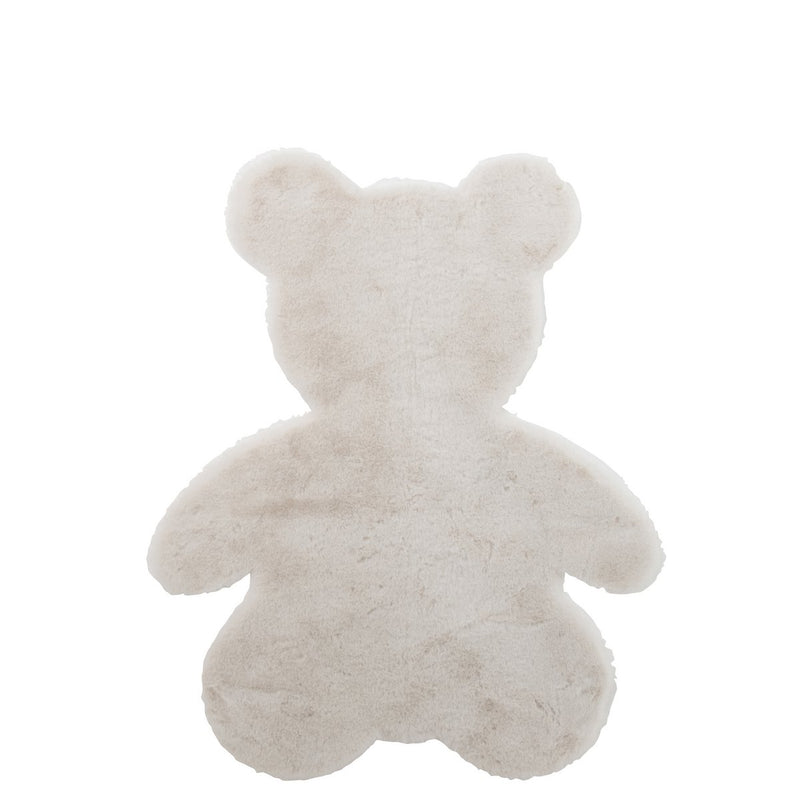 J-Line Carpet Bear Polyester White - Rug 103 x 82 cm