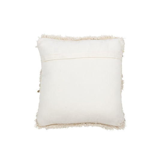 J-Line cushion Tufted Fringes - Cotton - sequins/white/gold