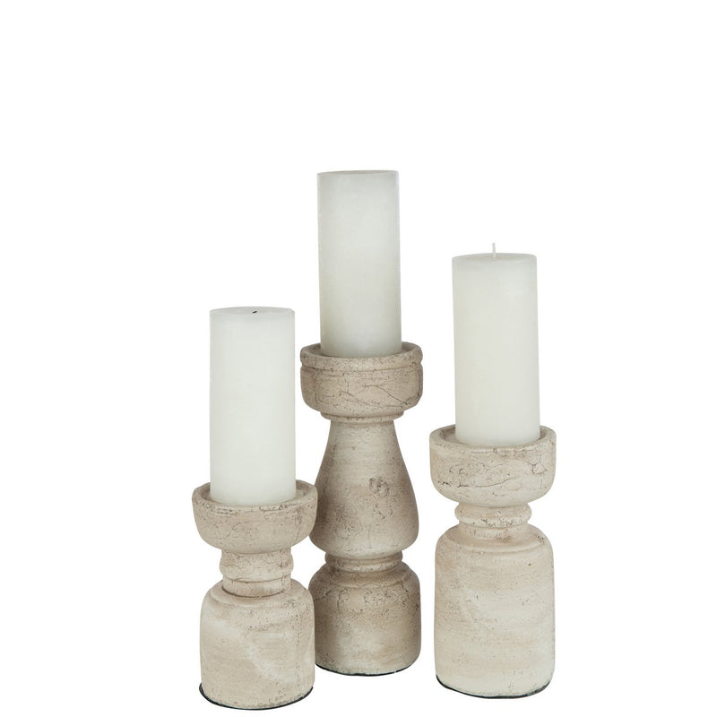 J-Line candle holder Terracotta - ceramic - beige - large