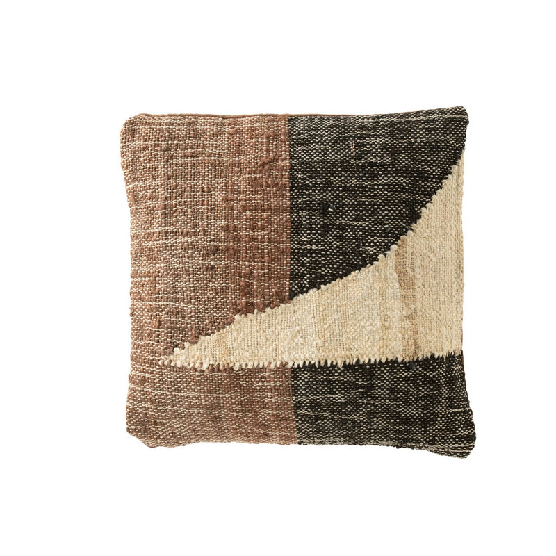 J-Line cushion Dakar - polyester - cream/brown