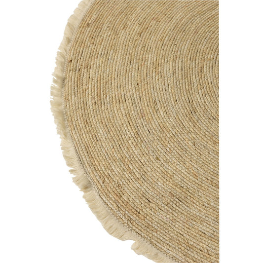 J-Line Carpet Tassel Tape Corn Husk/Cotton Beige White - Rug 120 x 120 cm