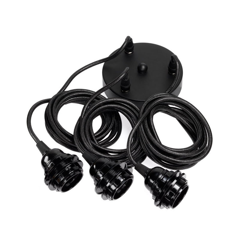 Ceiling lamp socket - Black - 3 sockets