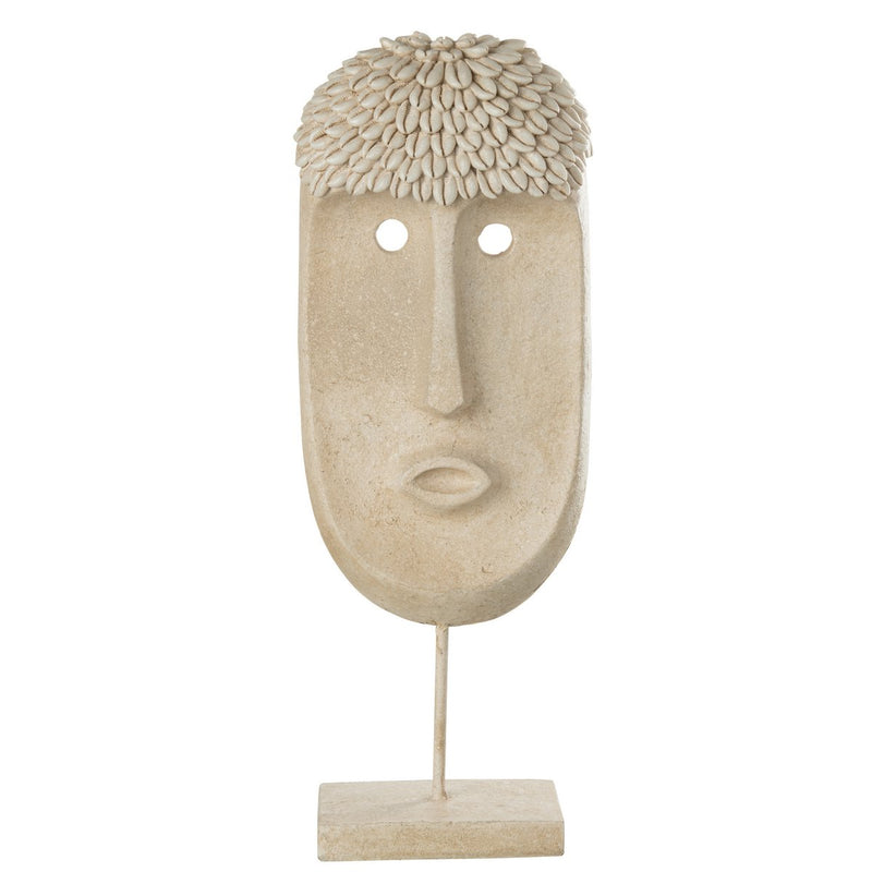 J-Line Face Stand Ethnic Stone/Resine Beige Large