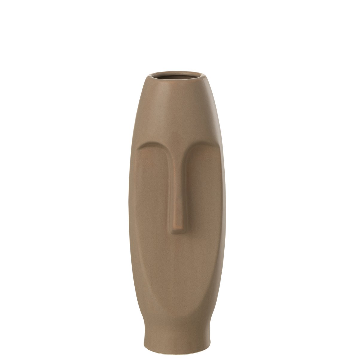 J-Line Vase Face Terracotta Brown Medium