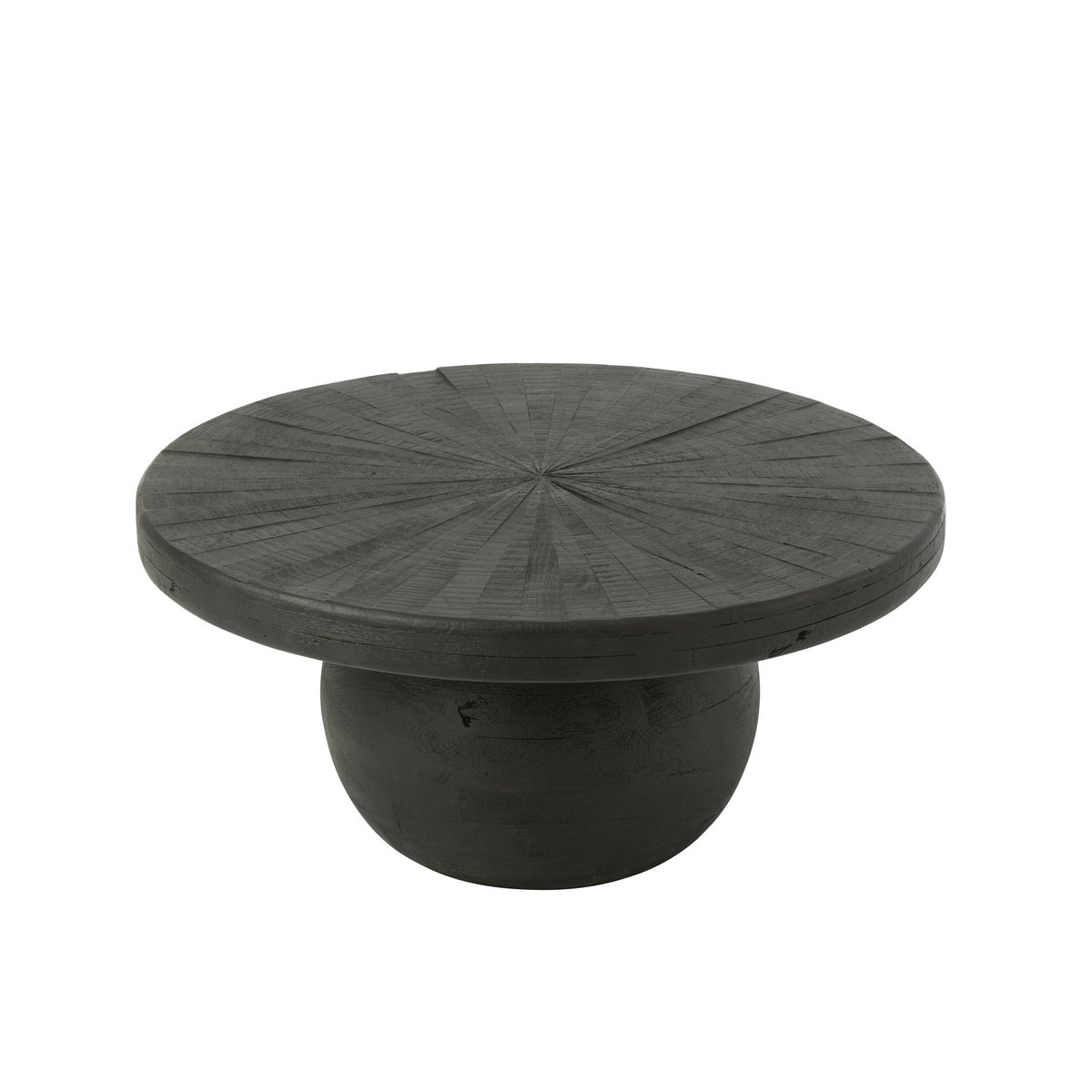 J-Line Side Table Bol Shanil Wood Black - 80.00 x 80.00 x 39.50 cm