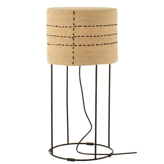 J-Line Table Lamp Dotted Lines Metal Base Seagrass Natural/Black