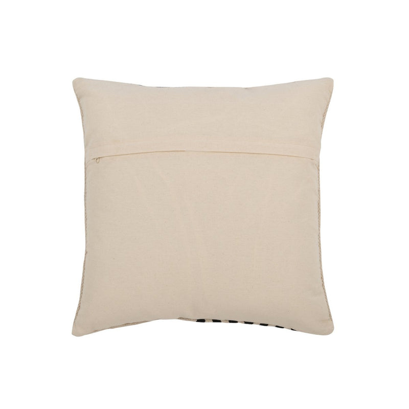 J-Line cushion Blank/Striped Square - cotton - white/black