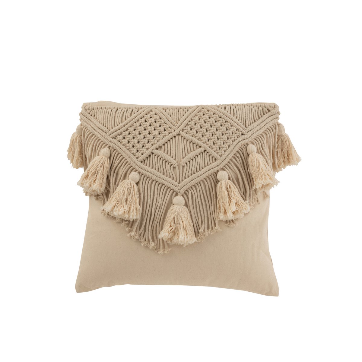 J-Line Cushion Cozy Cotton Beige Small