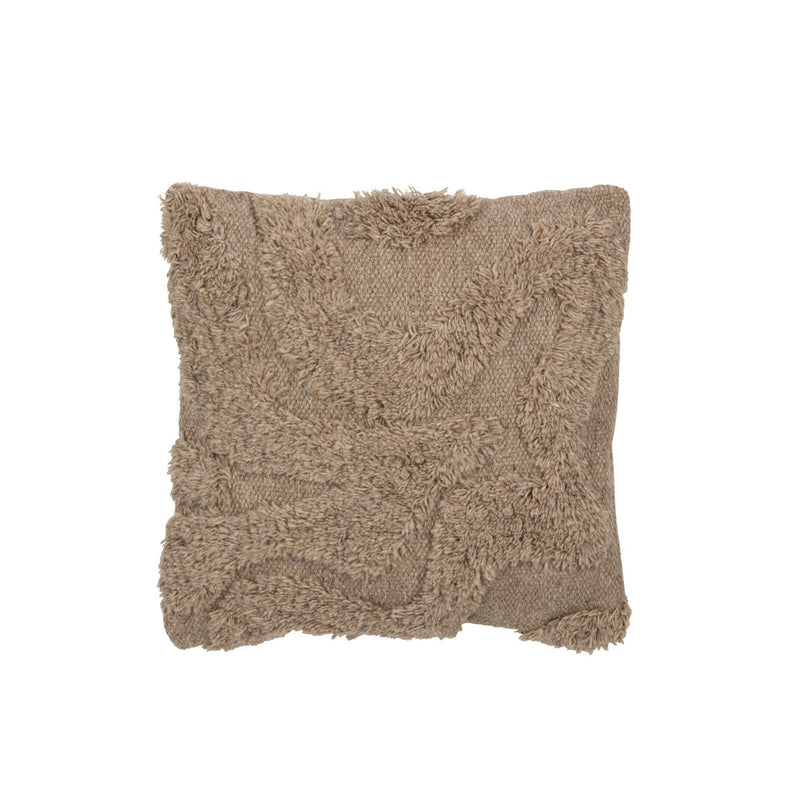 J-Line cushion Tufted Curves - wool - beige