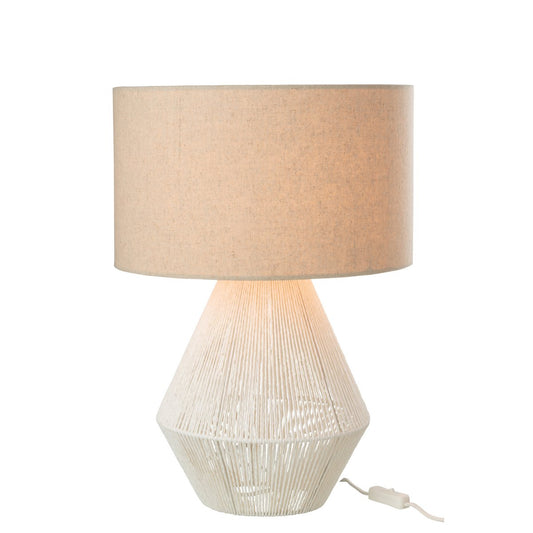 J-Line Table Lamp String Jute White