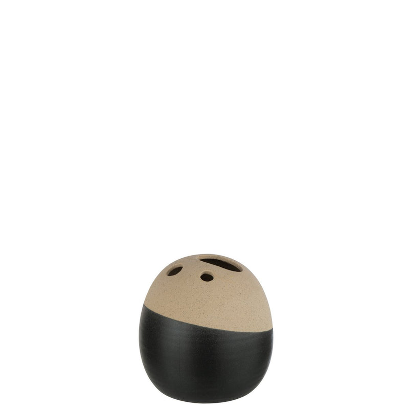 J-Line Vase Ball Keramik Beige/Schwarz Groß