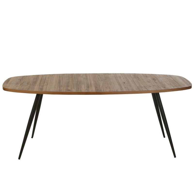 J-Line dining table Oval Recycled - wood - natural