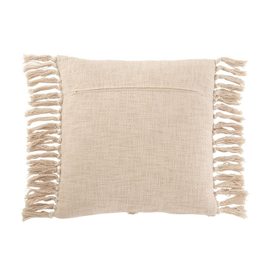 J-Line Cushion Square Diamond Cotton Polyester Cream