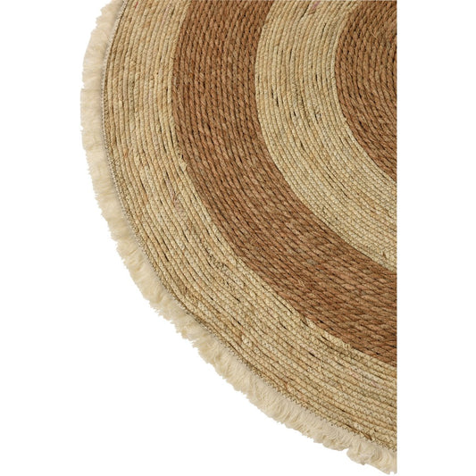 J-Line Carpet Tassel Tape Corn Husk/Cotton Beige/Brown White - Rug 120 x 120 cm