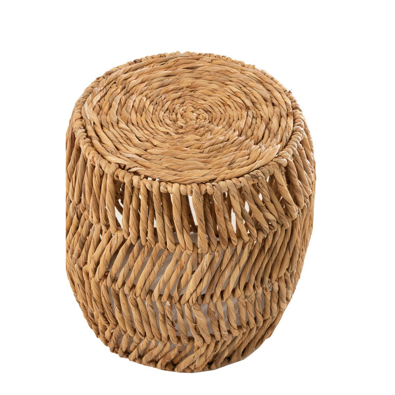 J-Line Stool Maurice Round Water Hyacinth Natural