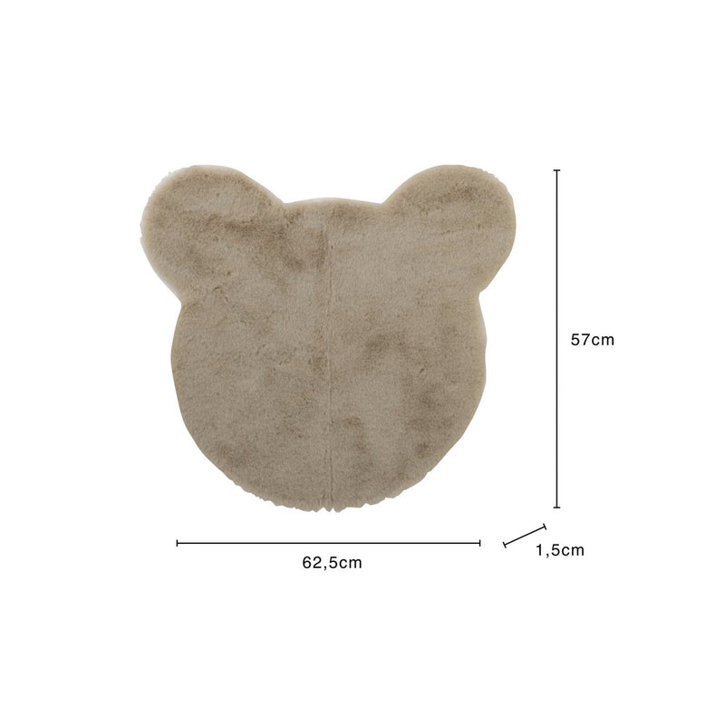 J-Line Teppich Head Bear Polyester Beige - Teppich 57 x 62,5 cm