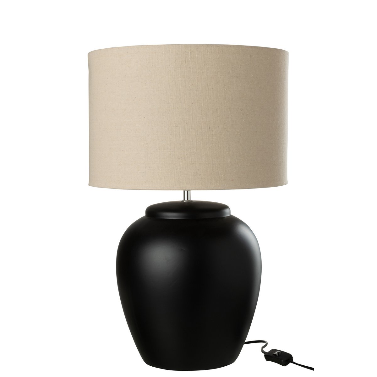 J-Line lamp Meli + Shade - ceramic/linen - black - large