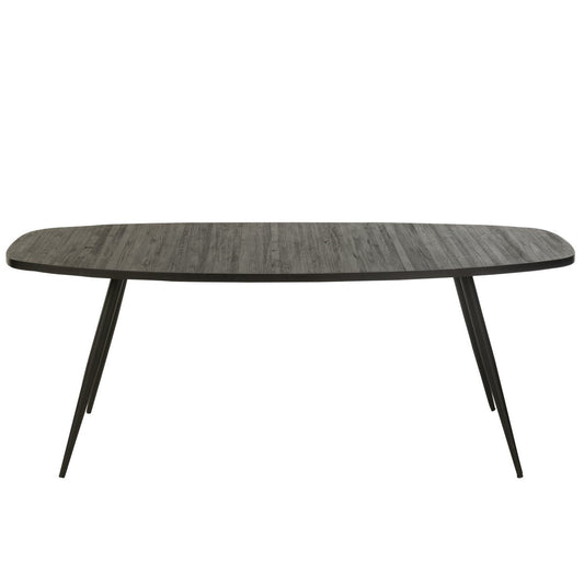 J-Line dining table Oval Recycled - wood - black