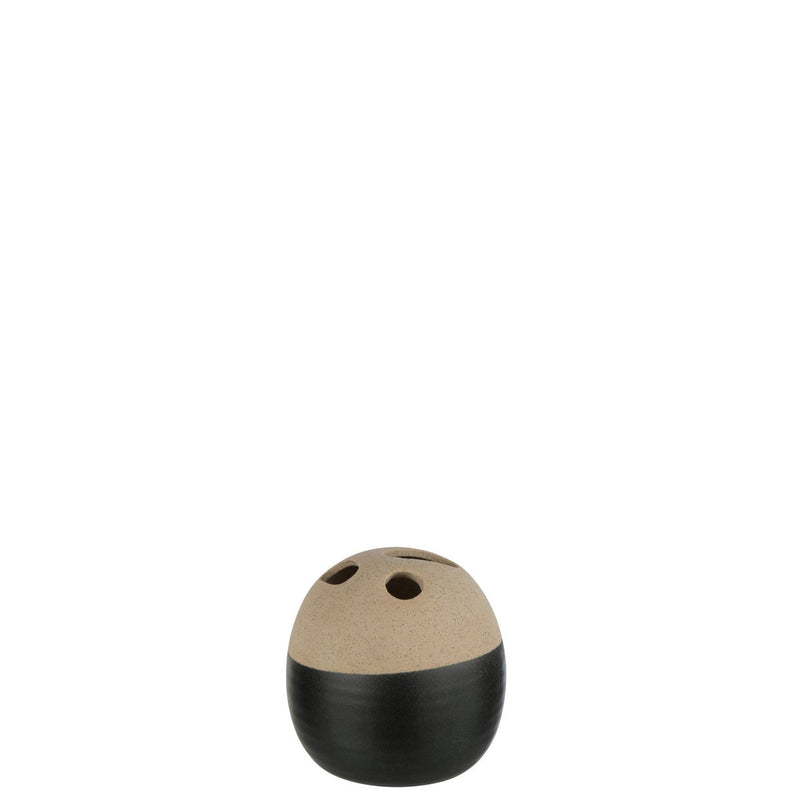 J-Line Vase Ball Keramik Beige/Schwarz Klein