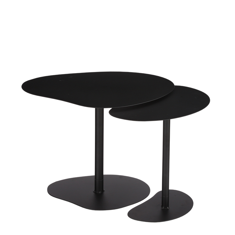 Beistelltisch – 2er-Set – L55 x B41 x H40 cm – Metall – Schwarz