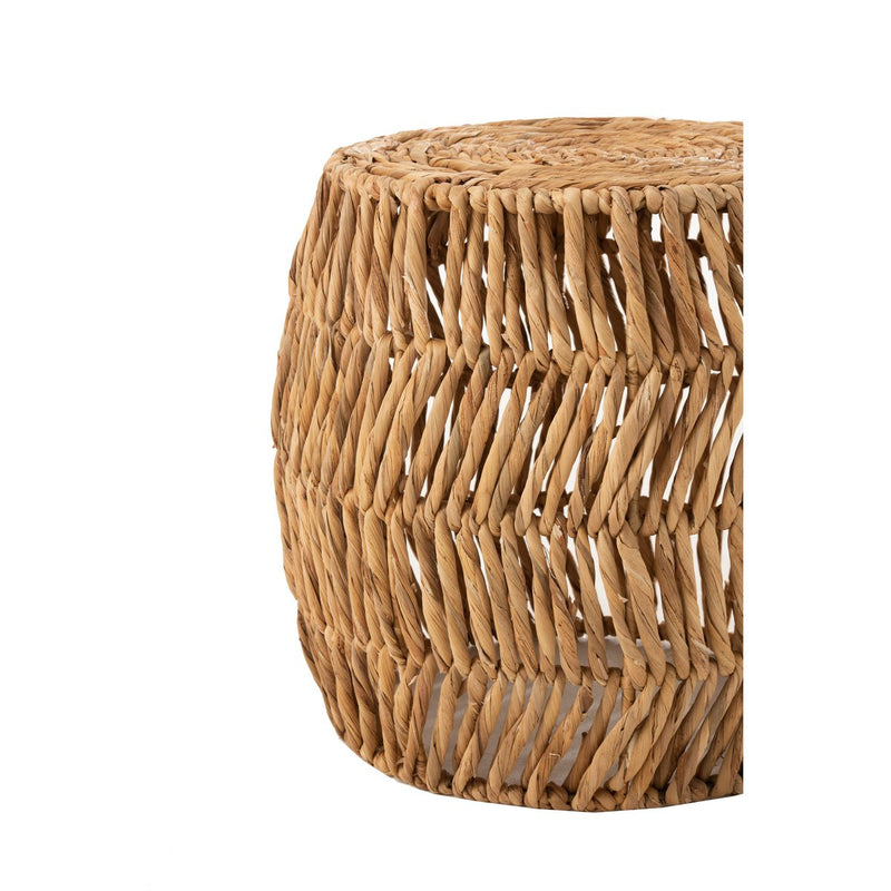 J-Line Stool Maurice Round Water Hyacinth Natural