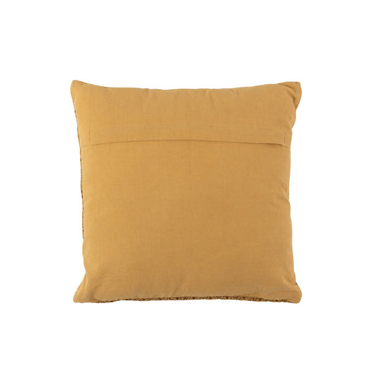 J-Line Cushion Ethnic Cotton Square Ocher