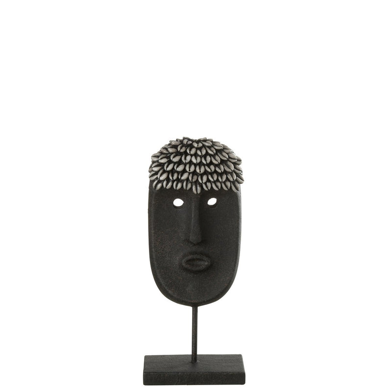 J-Line Face Stand Ethnic Stone/Resine Black Small