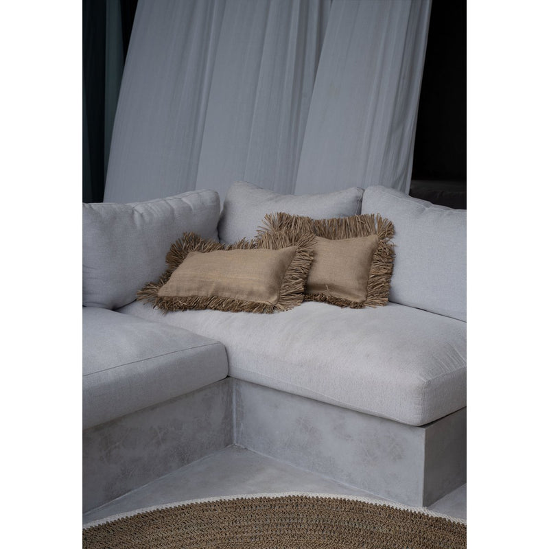 The round carpet of seagrass and cotton - natural white - 200 