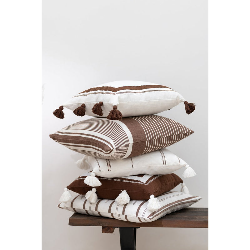 J-Line Cushion Mik Cotton Beige/Brown