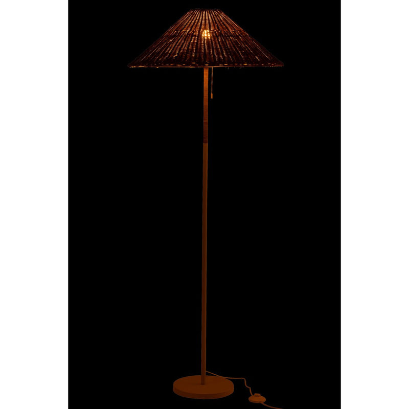 J-Line standing Lamp - metal/rattan - white/natural