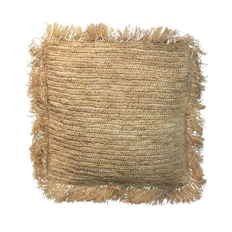 The Raffia Kussenhoes Vierkant - Naturel - L