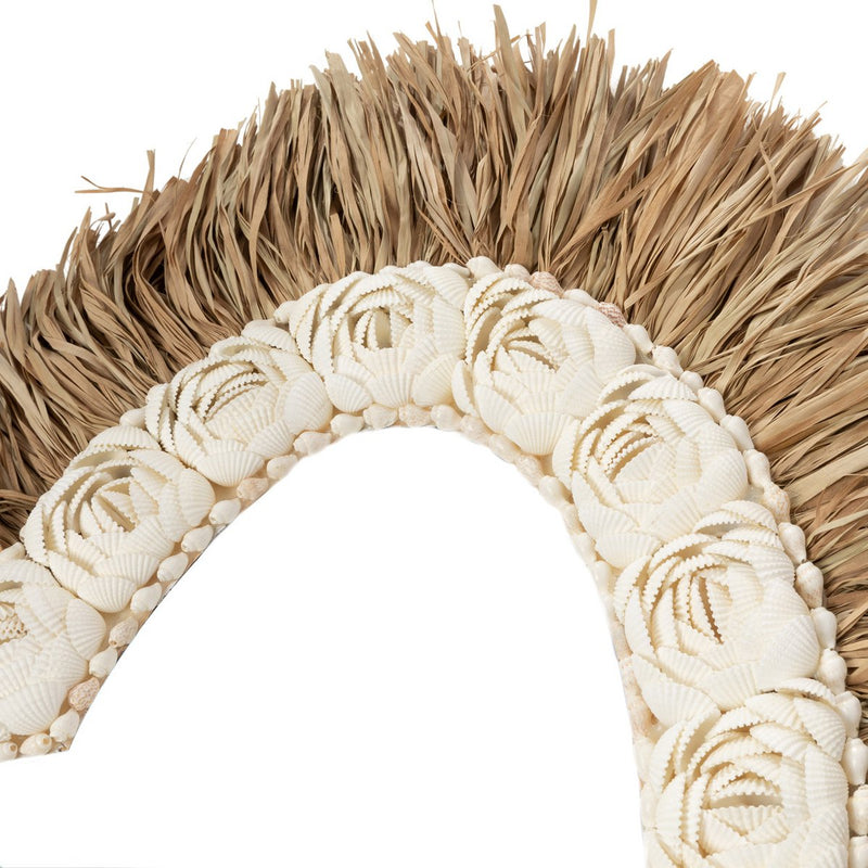 The Raffia Shell Heart - Natural white - L